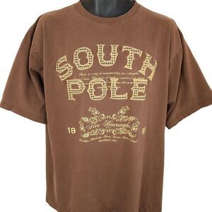 Southpole T Shirt Vintage Y2K Spell Out Streetwear Mens Size Large OVERSIZED